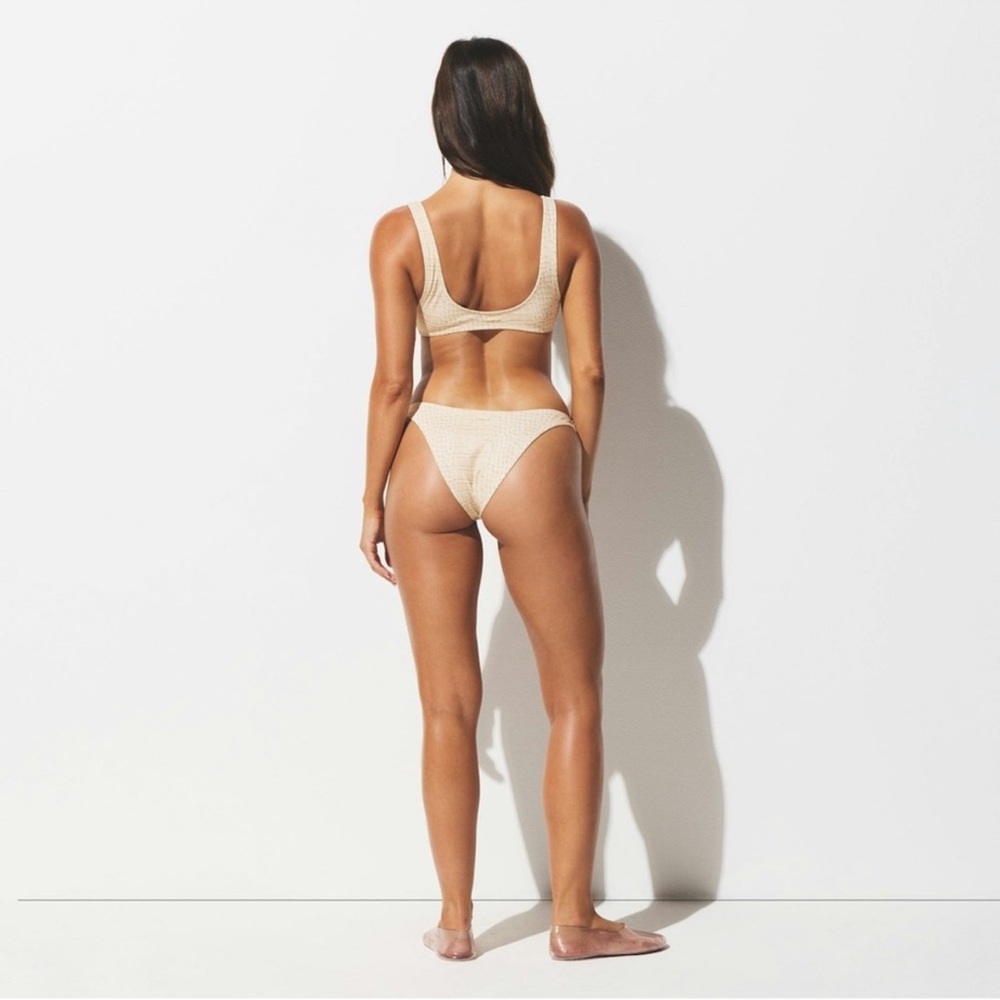 SKIMS NWT Recycled Swim Bikini Bundle - Egret Crocodile Print - Picture 2 of 5